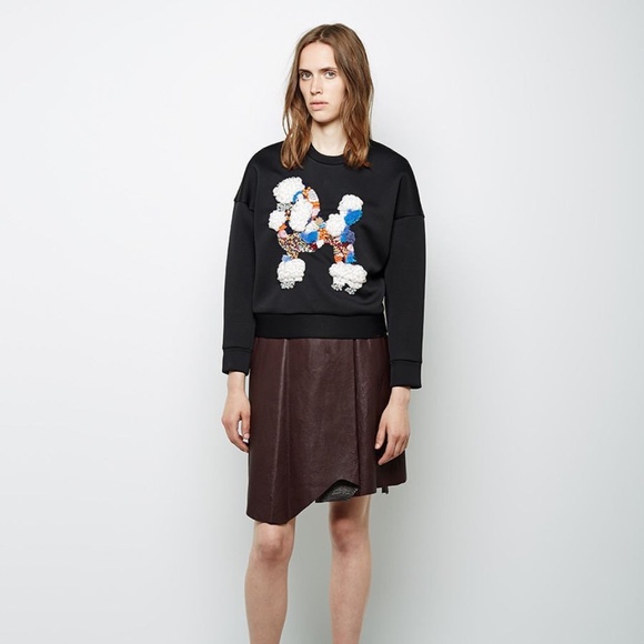 3.1 PHILLIP LIM Dropped Shoulder Cropped Poodle Sweatshirt Sz 6 - Picture 2 of 10